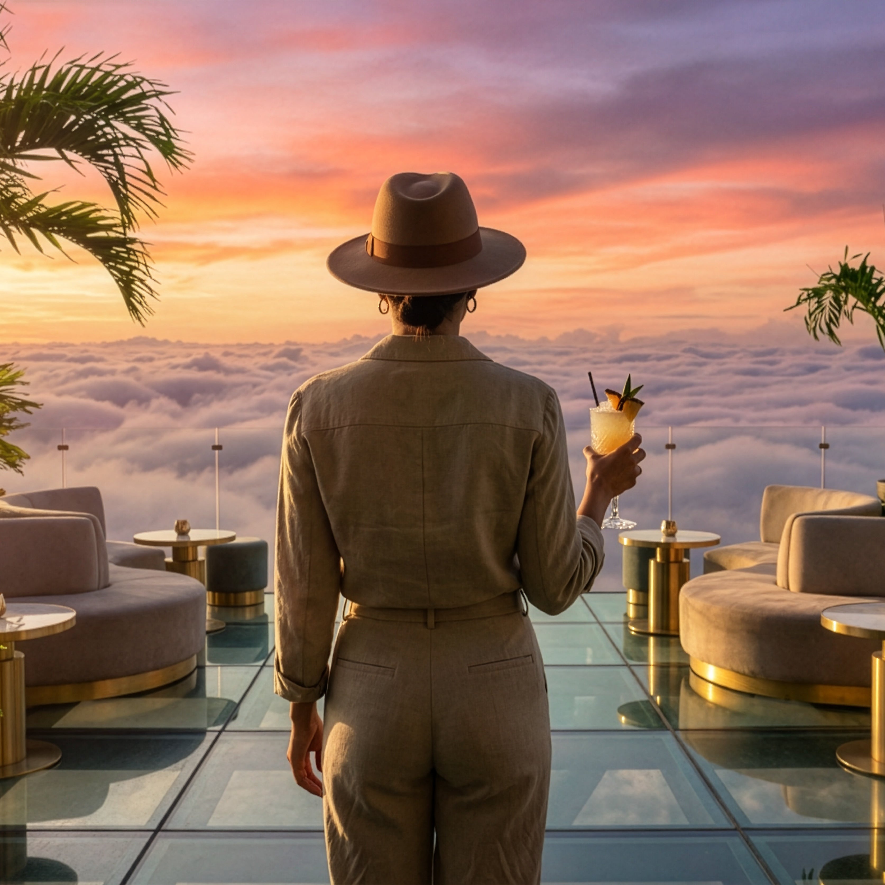 Sunset Above the Clouds – Luxury Lounge Cinematic Artwork